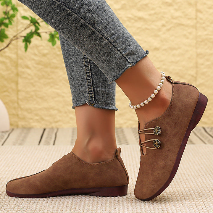 Laced slip-on suede shoes for women Lune London