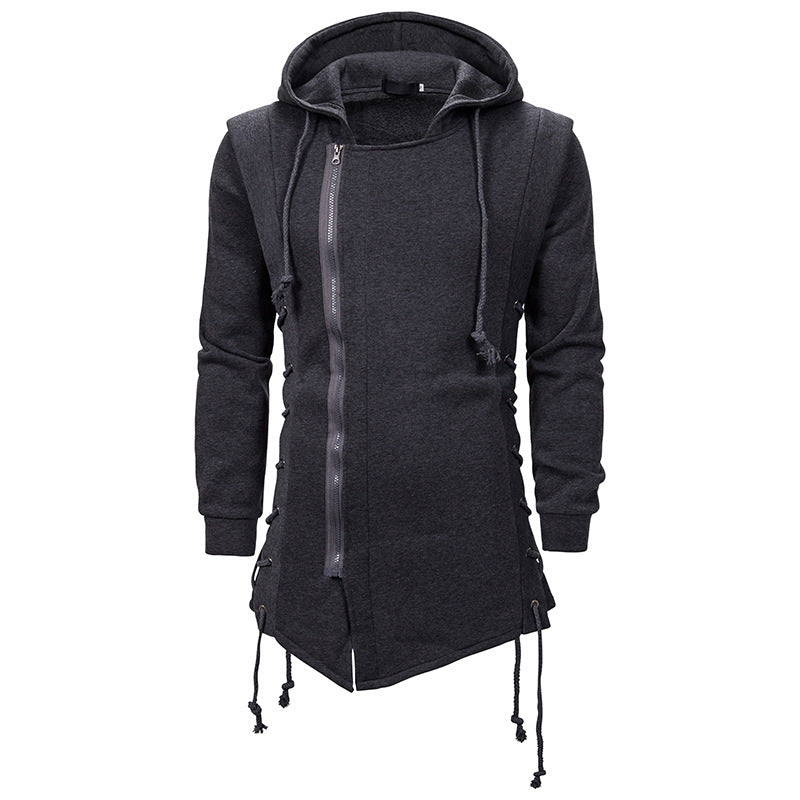 Trendy hooded shirt for men with asymmetrical zipper and relaxed fit Lune London