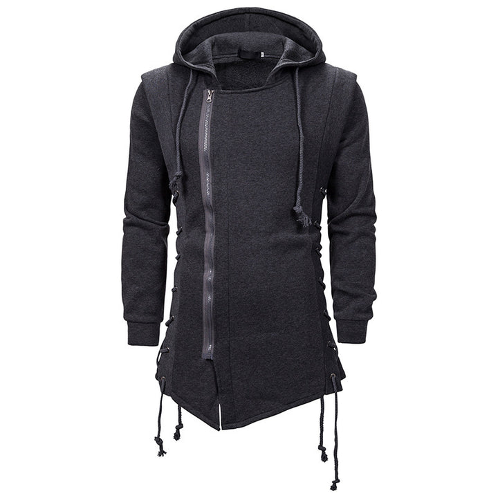 Trendy hooded shirt for men with asymmetrical zipper and relaxed fit Lune London