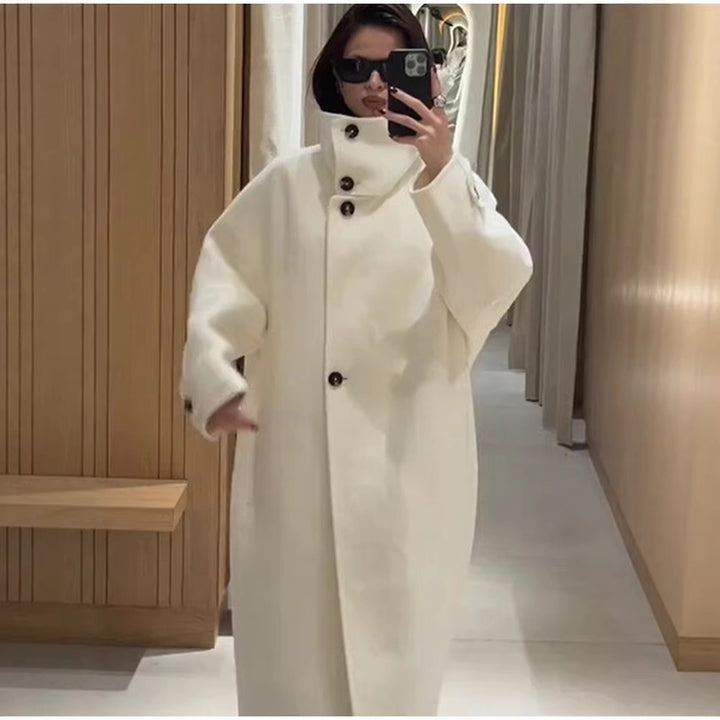 Manteau surdimensionné à col haut Chic & Stil pour femmes