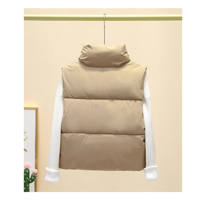 Ladies quilted gilet with high collar and adjustable waist Lune London