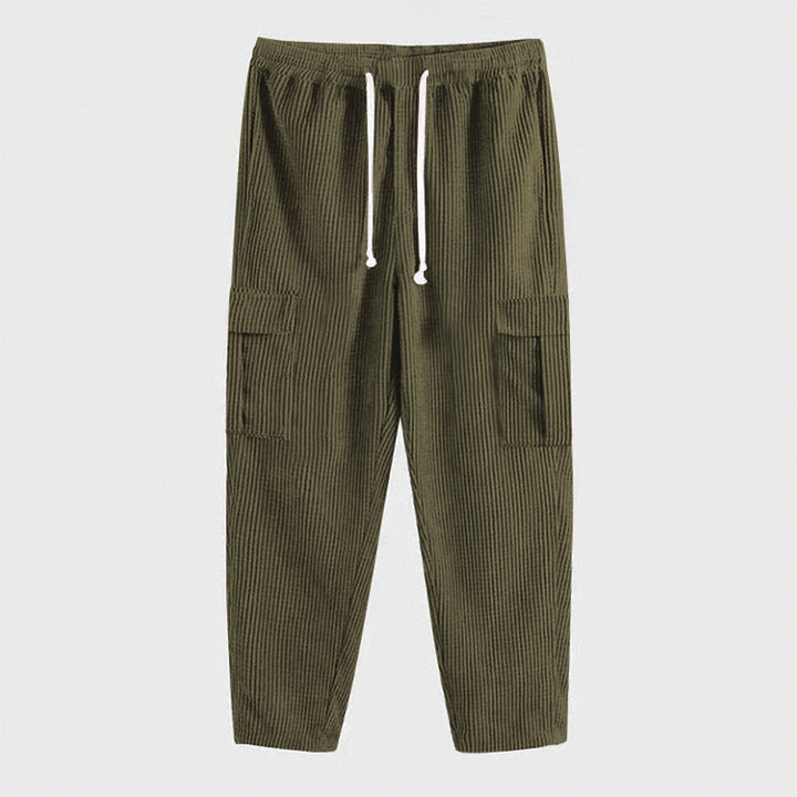 Men's cargo pants with elastic waist and practical side pockets Lune London