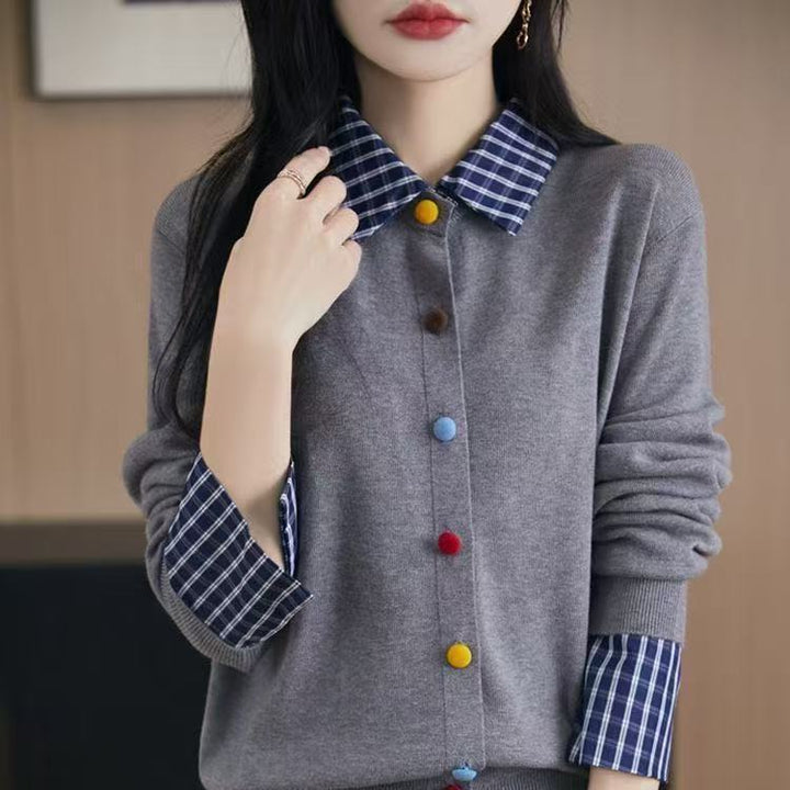 Cardigan femme avec des détails de boutons colorés Chic & Stil