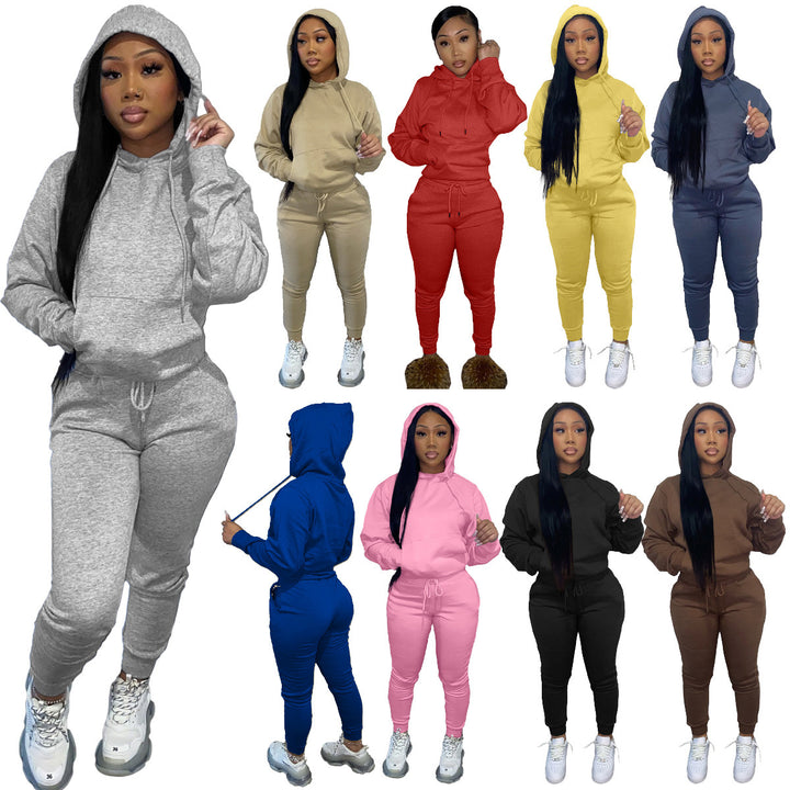 Ladies Sporty Jogging Set with Hood and Elastic Waist Lune London