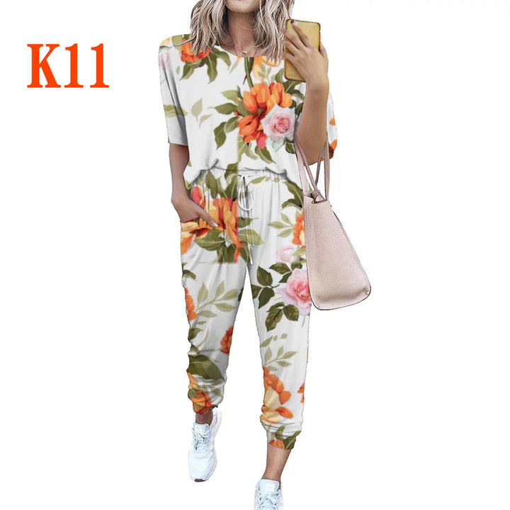 Ladies lightweight casual jumpsuit with a striking tie-dye pattern and practical pockets Lune London
