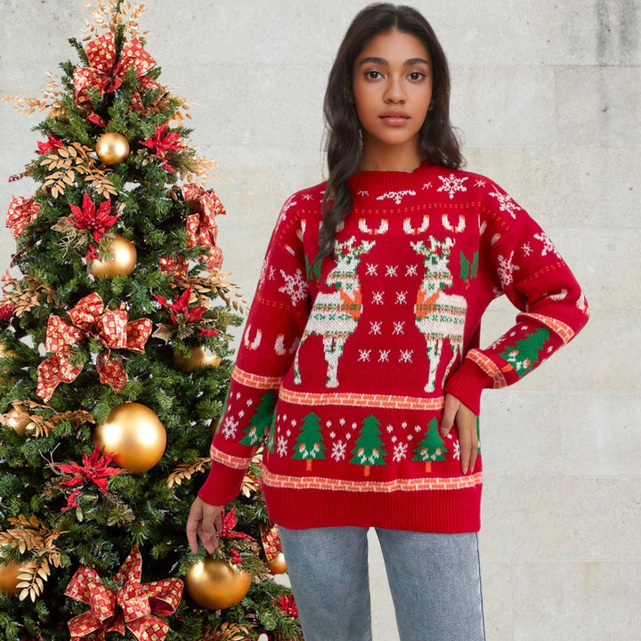Timeless sweater for ladies with chic Christmas pattern
