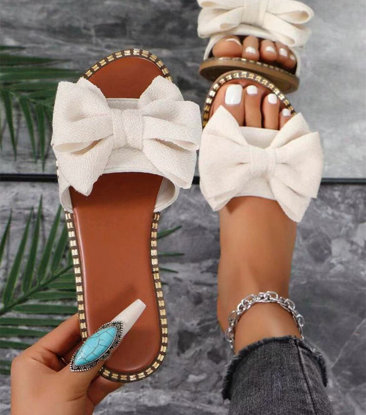 Women's Slippers with Decorative Bow Design and Non-Slip Sole Lune London