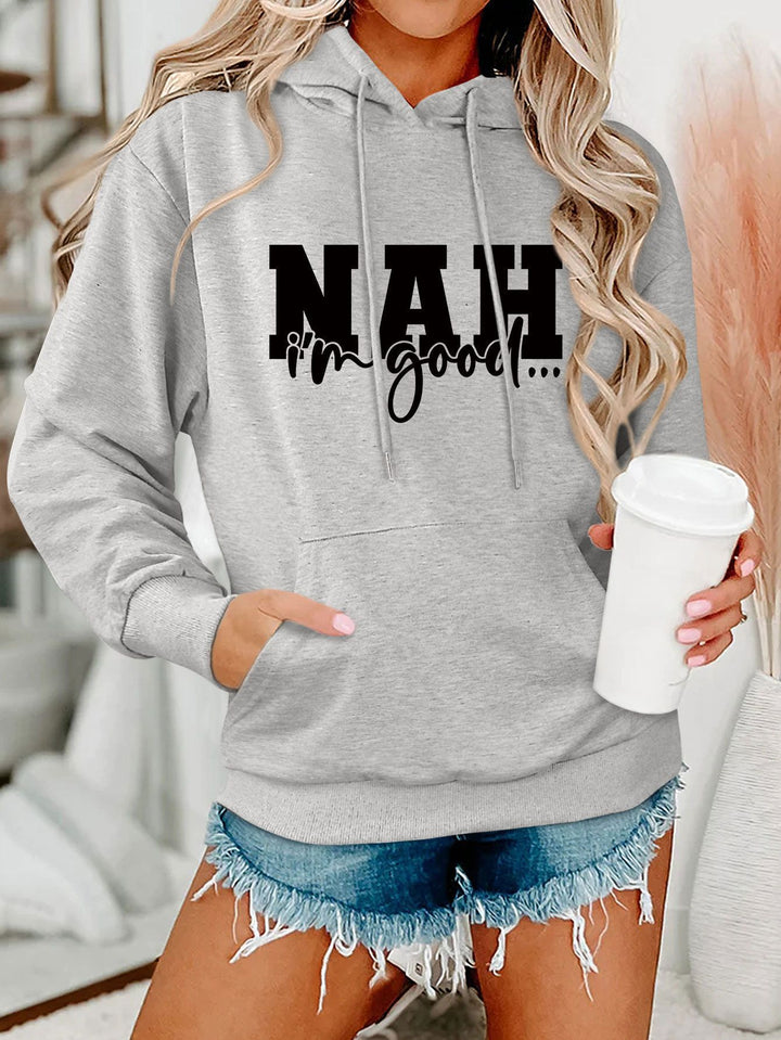 Sweat à capuche pour femmes avec lettrage motivant et coupe confortable Chic & Stil