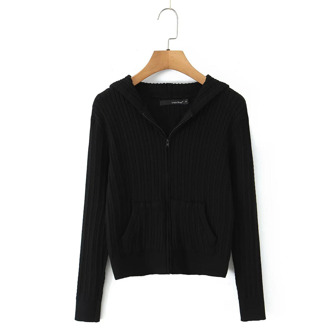 Leisure hoodie for women with structured surface finish and practical pockets Lune London