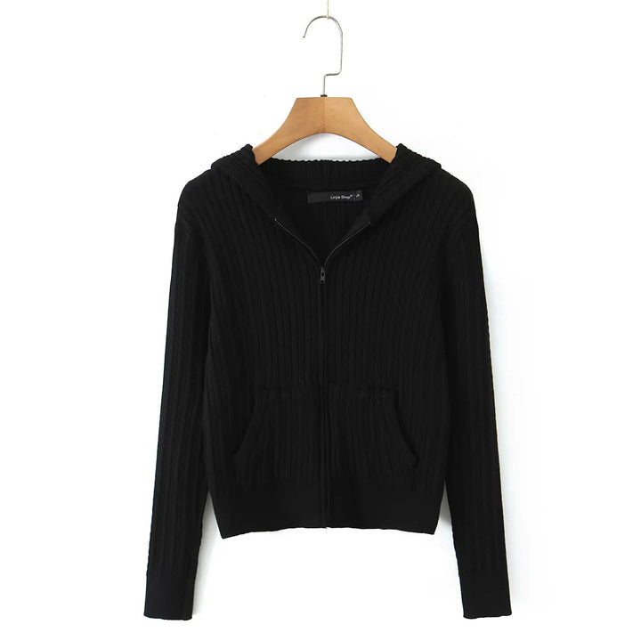Leisure hoodie for women with structured surface finish and practical pockets Lune London
