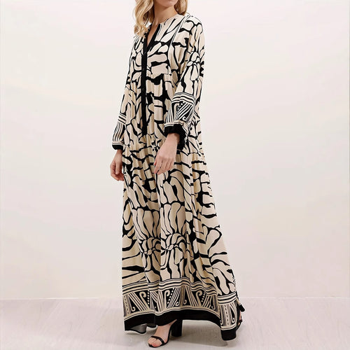 Chic and Stylish Floral Design Maxi Boho Dress for Women