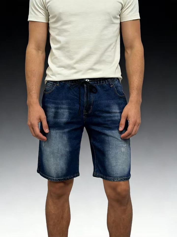 Men's comfortable denim shorts with elastic waistband and casual design Lune London