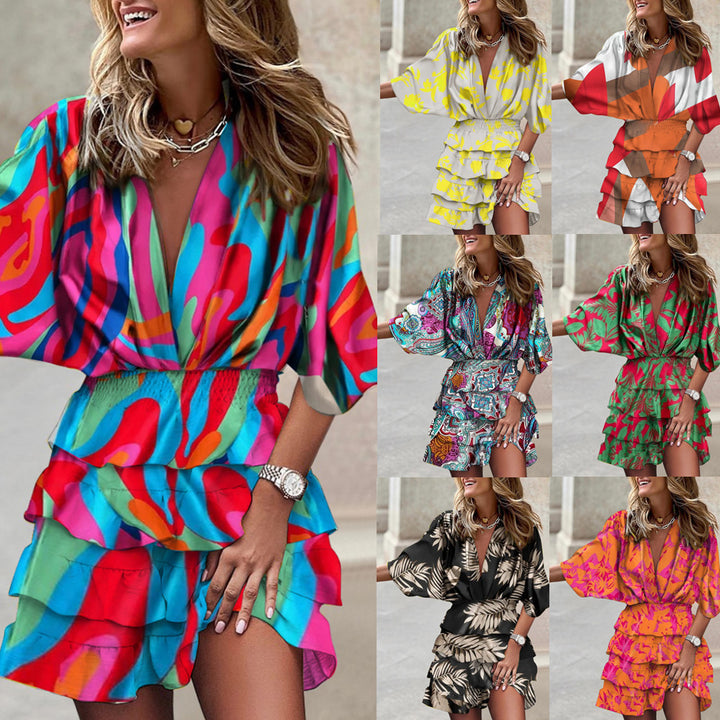 Airy tunic dress for ladies with romantic ruffle elements and an elastic waist Lune London