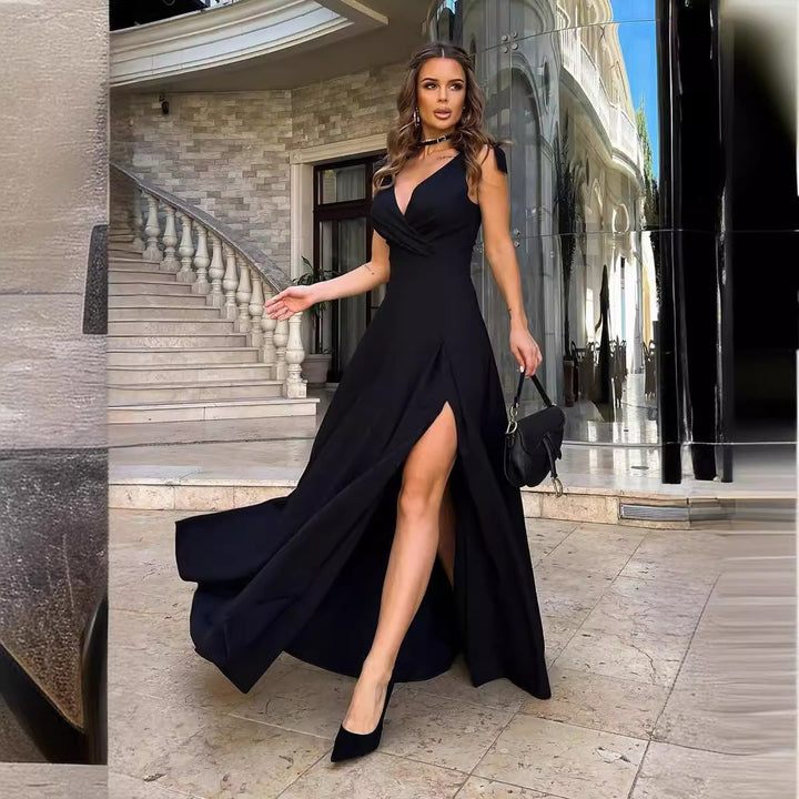 Dress evening sleeveless for women with high slit Lune London
