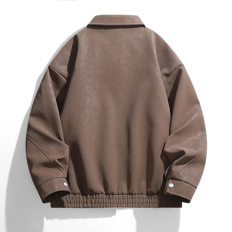Casual faux leather jacket for men with practical pockets Lune London