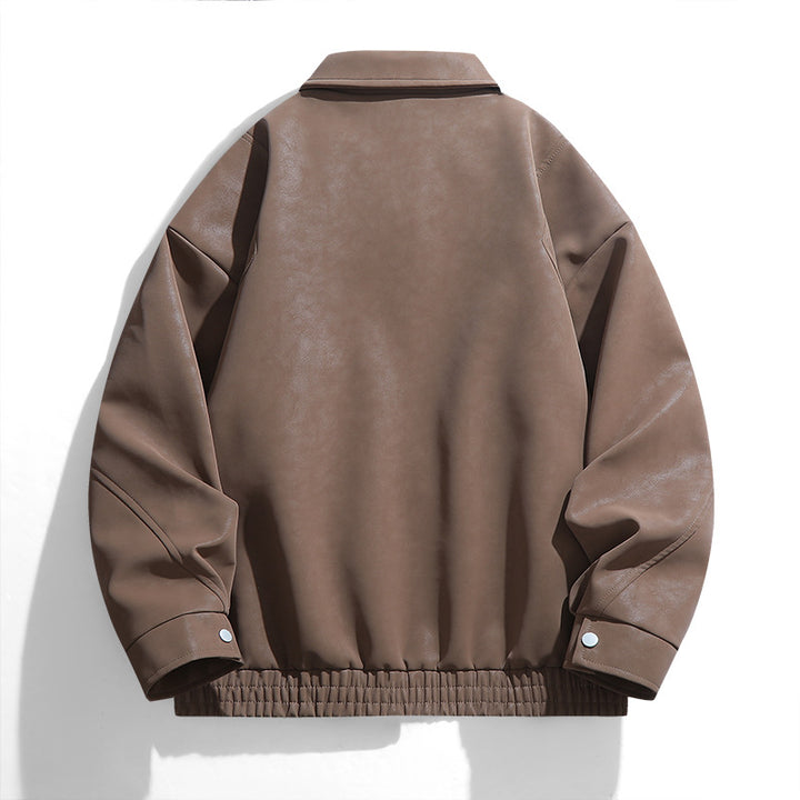 Casual faux leather jacket for men with practical pockets Lune London