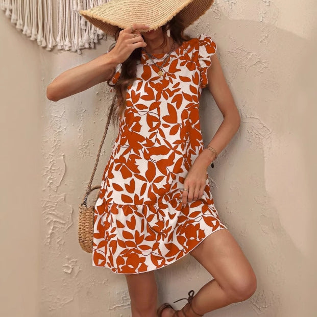 Chic Summer Dresses with Ruffled Sleeves for Ladies