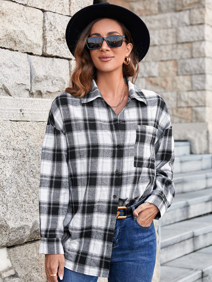 Oversized checkered shirt for women with modern details Lune London