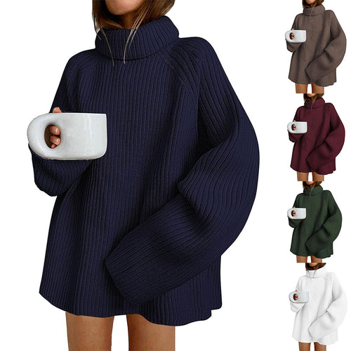 Ladies loose sweater with high collar Lune London