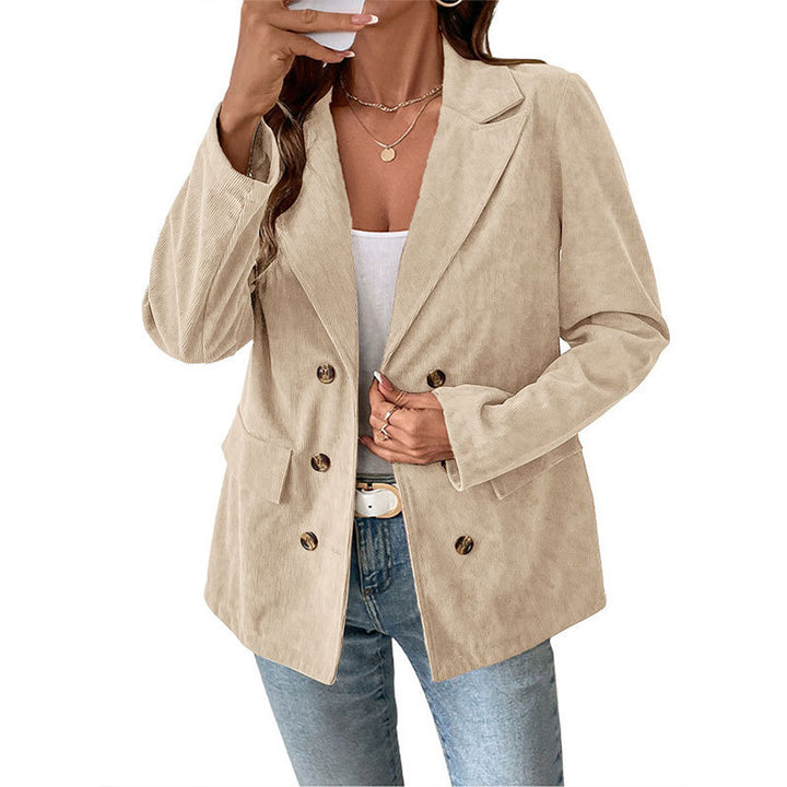 Velvet blazer for women with double-breasted buttons and elegant cut Lune London