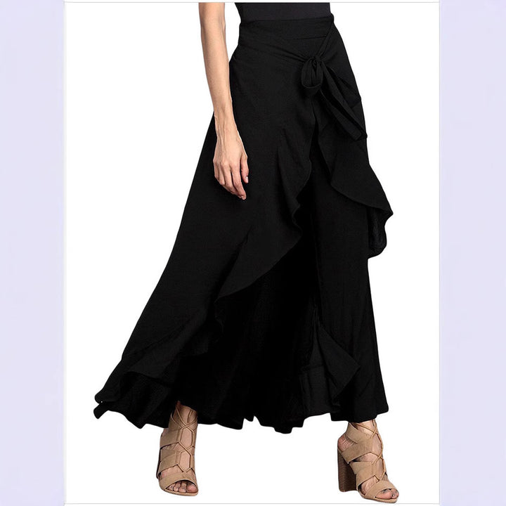 Ladies Pretty Draped Skirt With Ruffles Lune London