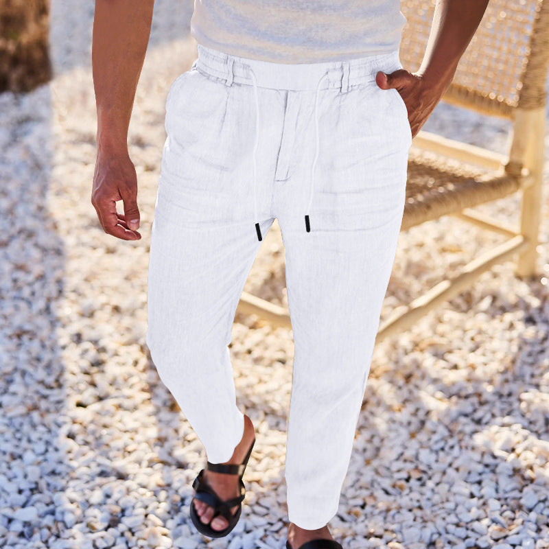 Men's casual pants with elastic waistband and side pockets. Lune London