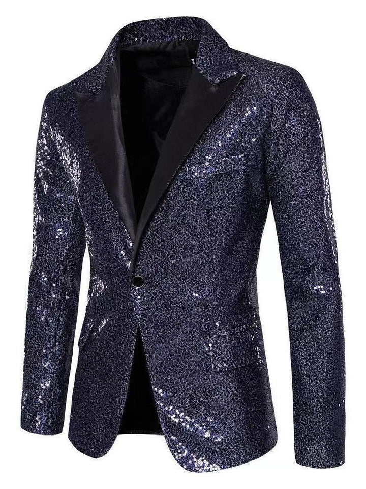 Elegant sequin blazer for men with refined decorative accents Lune London