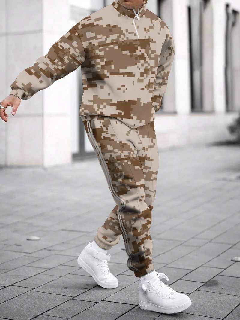Trendy sports outfit for men in chic camouflage design