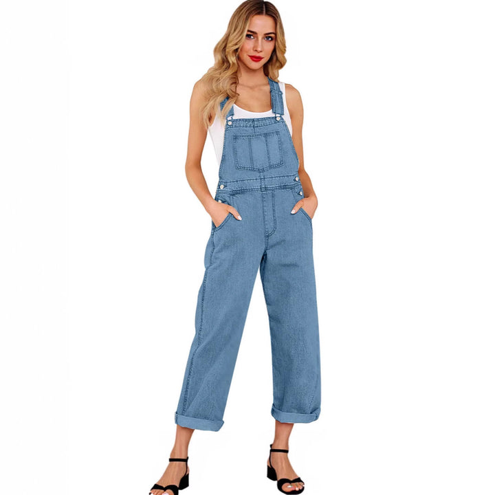 Women's casual denim overalls with practical pockets and wide legs Lune London