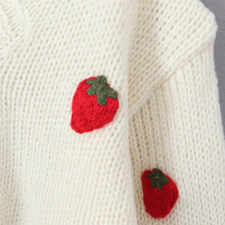 Cardigan femme avec motif fraise Chic & Stil