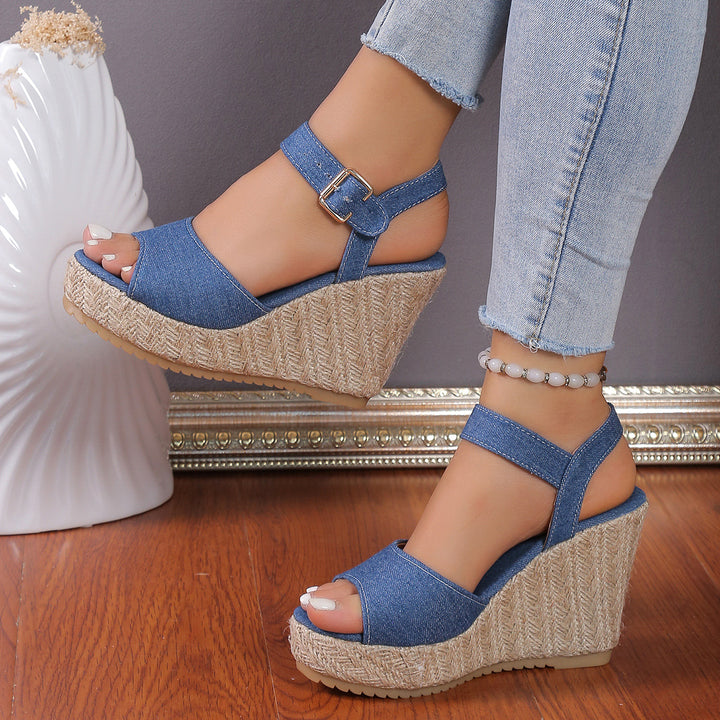 Ladies wedge with adjustable strap Lune London