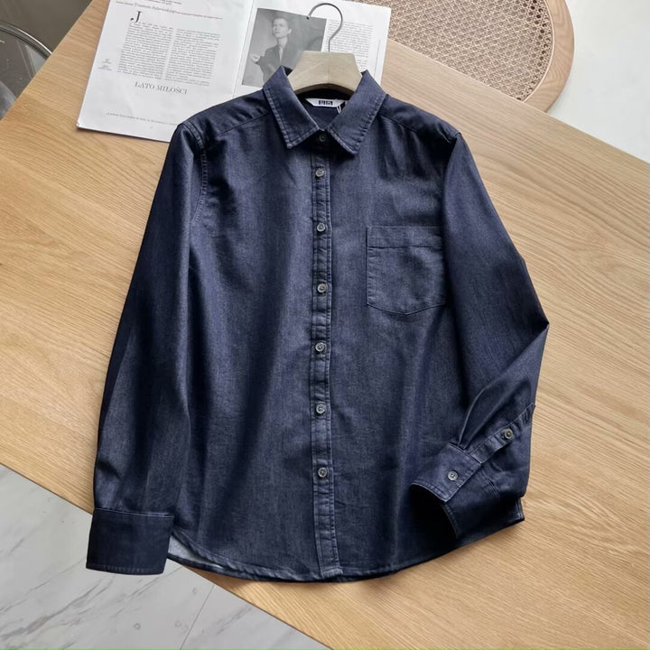 Chemise à manches longues élégante et polyvalente pour femme avec poche poitrine Chic & Stil