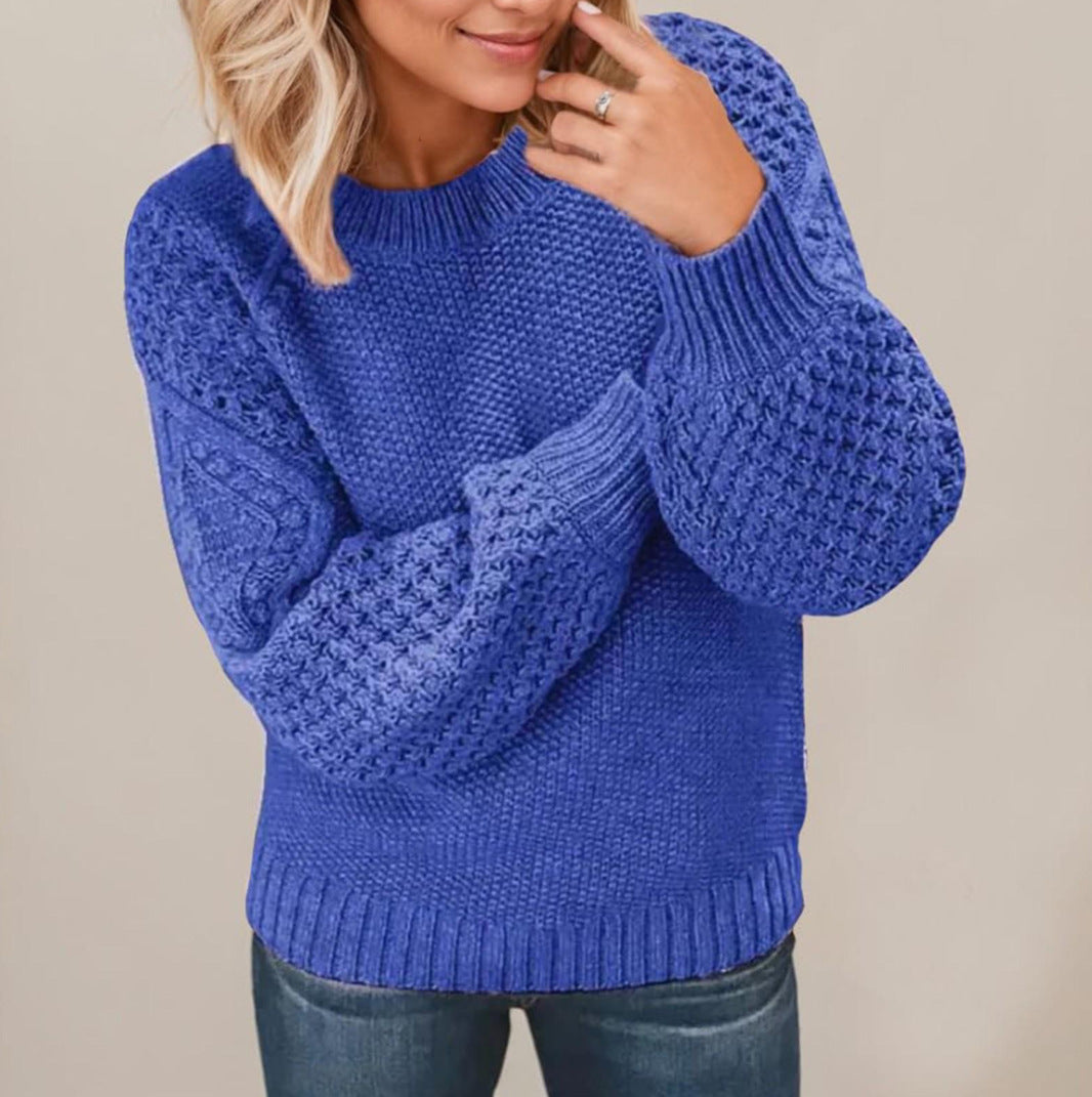 Chunky knit sweater for women with voluminous sleeves and a textured design Lune London