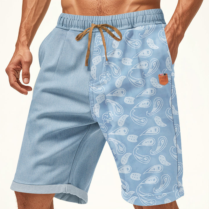 Casual beach shorts for men with elastic waist and colorful pattern Lune London