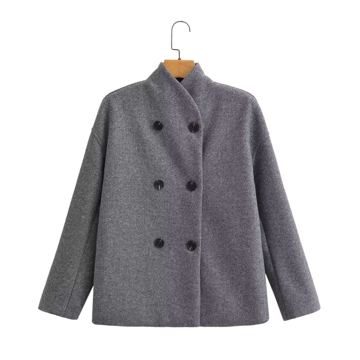 Women's trendy wool coat with double button closure Lune London