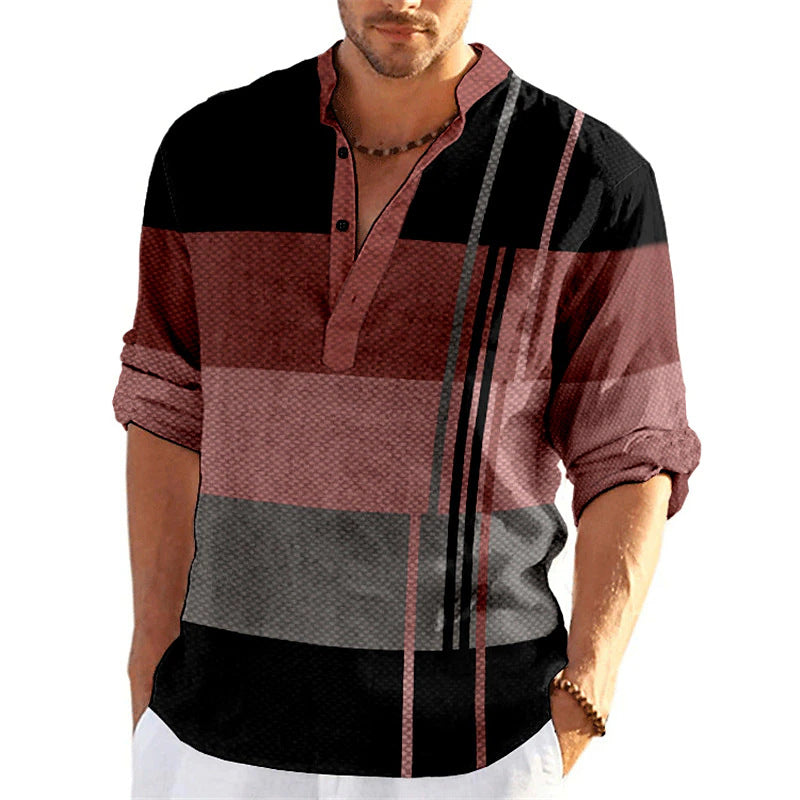 Lune London Casual Striped Popover Shirt for Men