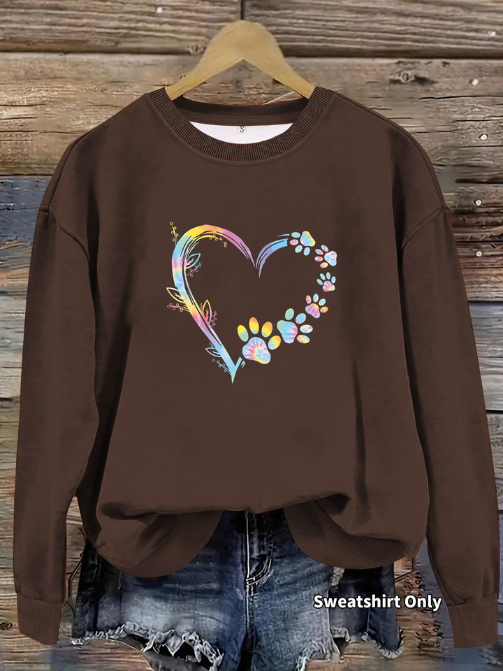 Sweatshirt femme avec motif cœur floral et coupe confortable Chic & Stil
