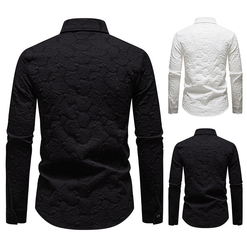 Men's Long Sleeve Shirt with Textured Design Lune London