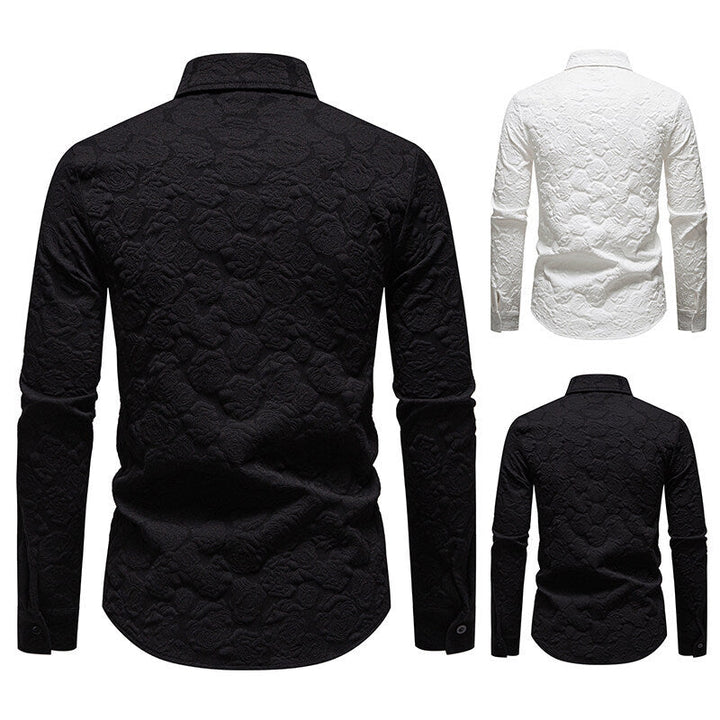 Men's Long Sleeve Shirt with Textured Design Lune London