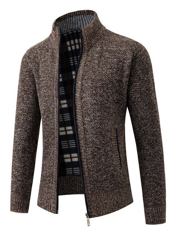 Fashion knit jacket for men with an innovative structure and a warm lining Lune London