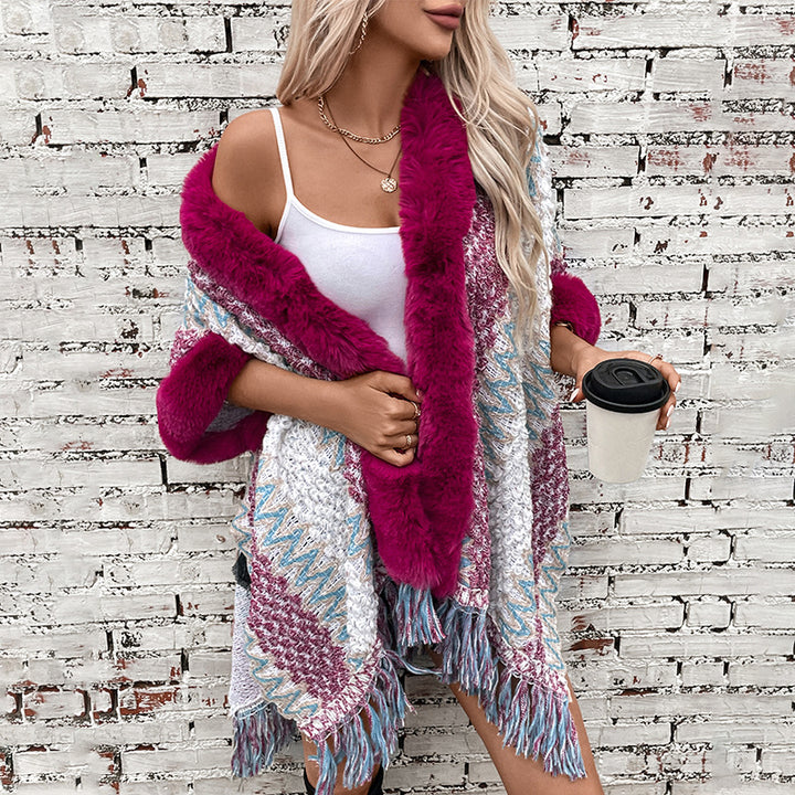 Ladies Soft Pullover with Luxurious Faux Fur Trim Lune London