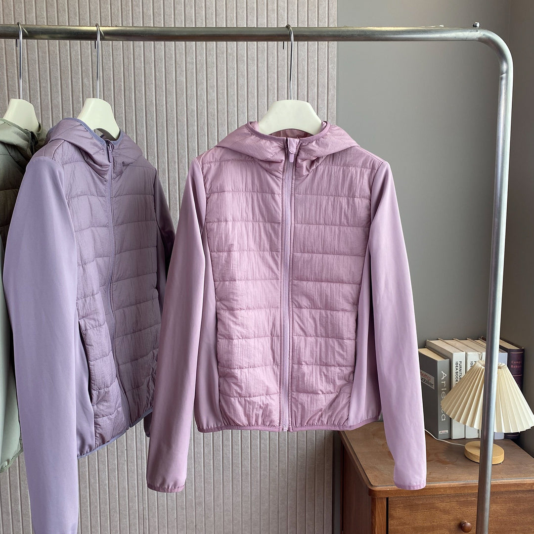 Veste hybride légère pour femmes avec capuche pratique et inserts isolants Chic & Stil