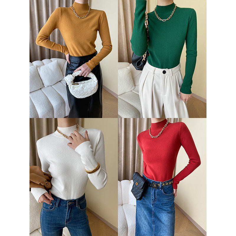 Ladies fitted turtleneck top made of fine ribbed knit Chic & Stil