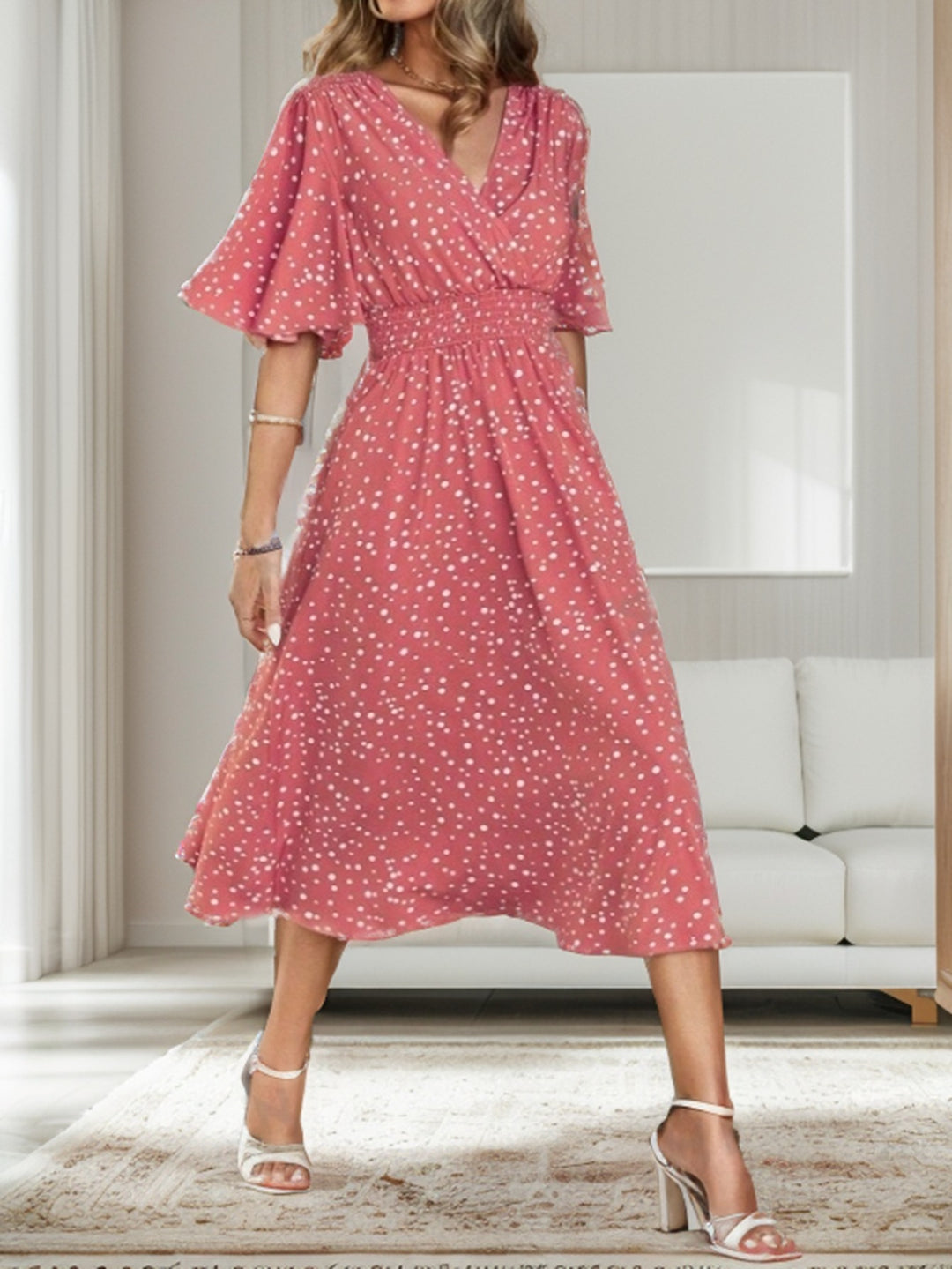 Elegant wrapped midi dress for women Lune London