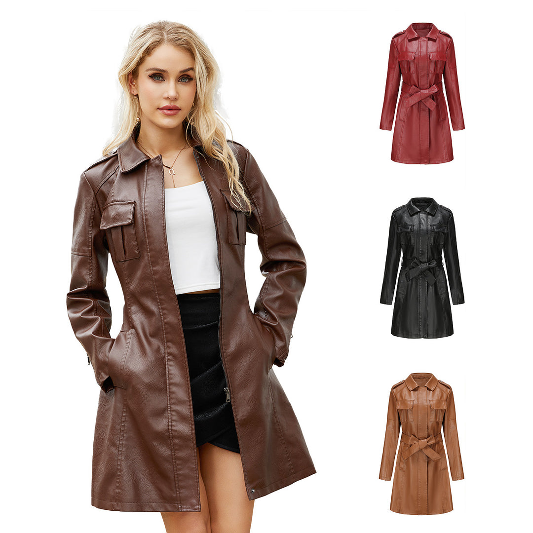 Fashion trench coat for women in high-quality faux leather Lune London