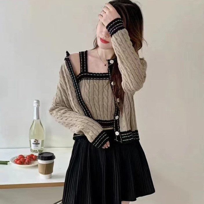 Women's knit jacket with asymmetrical design and contrasting accents Lune London
