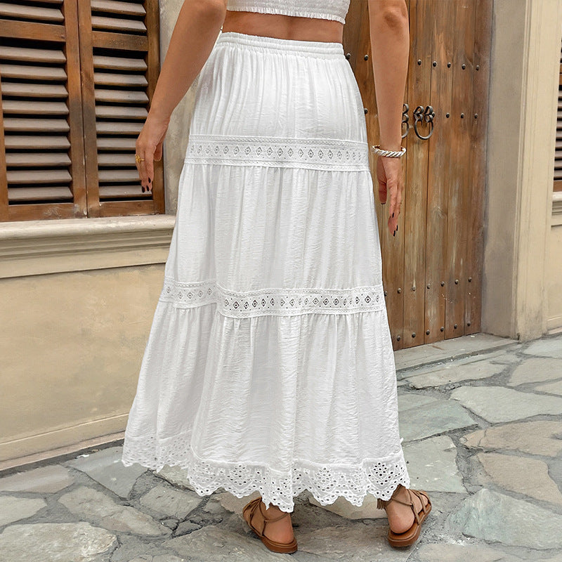Women maxi skirts with ruffles and lace Lune London