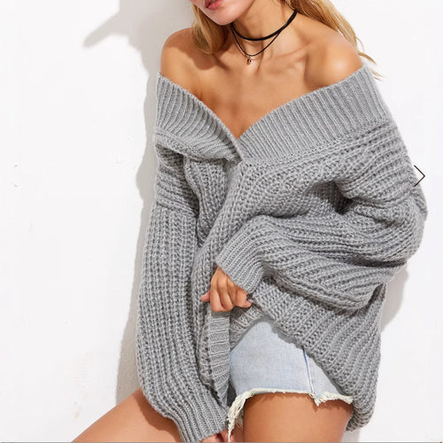 Chunky knit sweater for women with a décolleté design and oversized cut Lune Londonl