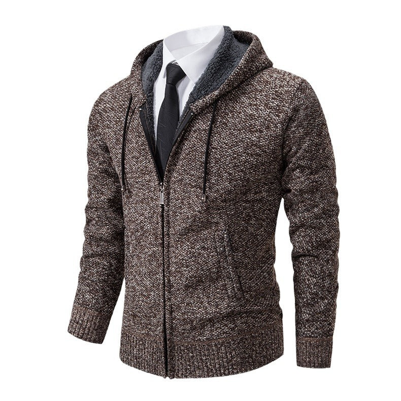 Men's knit jacket with modern cut and practical zipper Lune London