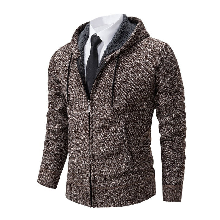 Men's knit jacket with modern cut and practical zipper Lune London